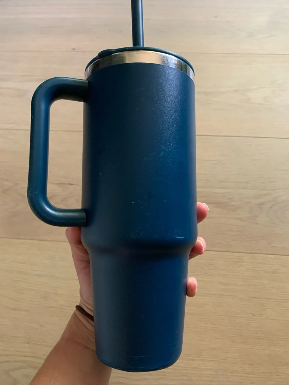 REI Hydro Flask 40oz All Around Travel Tumbler Navy New Straw Coffee Tea Cup